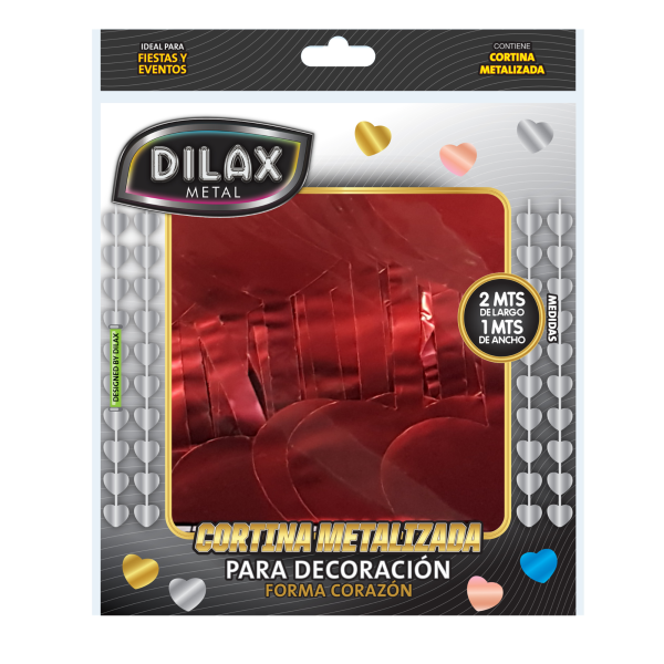 cortina metal corazon rojo Cortina Metal Corazón Rojo 2x1 Dilax