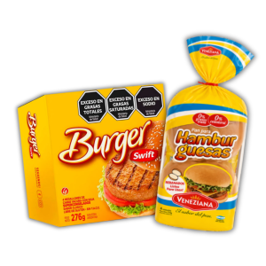 Combo Hamburguesas Mundial con medallones Swift clásicos y pan para hamburguesas Veneziana