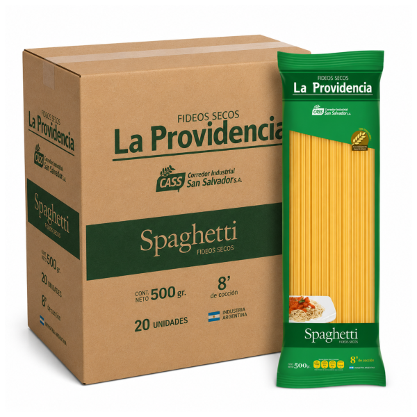 Fideos Spaghetti La Providencia 500g bulto x20 unidades mayorista Casa Segal