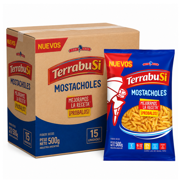 Fideos Mostachol Terrabusi 500g bulto x15 unidades mayorista Casa Segal