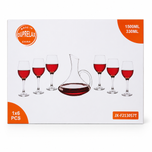 Set 6 copas con decanter Livorno 1500 ml y copas 330 ml