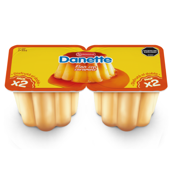 flan con caramelo danette x2 Flan Vainilla con Caramelo x2 Danette 190gr