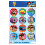 Autoadhesivo Toy Story 5 x24 con stickers de Woody, Buzz Lightyear, Jessie, Tiro al Blanco y personajes temáticos para souvenirs y cumpleaños infantiles.