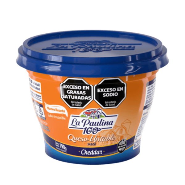 cheddar la paulina 190g Queso Untable Cheddar La Paulina 190gr, de textura suave y cremosa, ideal para hamburguesas, sándwiches, dips, picadas y distintas recetas.