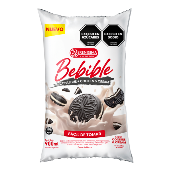 Bebible Cookies & Cream La Serenísima 900ml Sin TACC