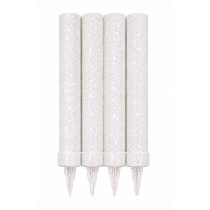 Vela Bengala Gibre Blanca Tucky x1 unidad para cumpleaños, tortas y celebraciones con acabado brillante color blanco