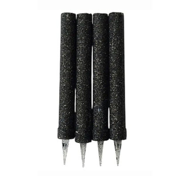 Vela Bengala Gibre Negra Tucky x1 unidad con acabado glitter negro para decorar tortas de cumpleaños y celebraciones especiales