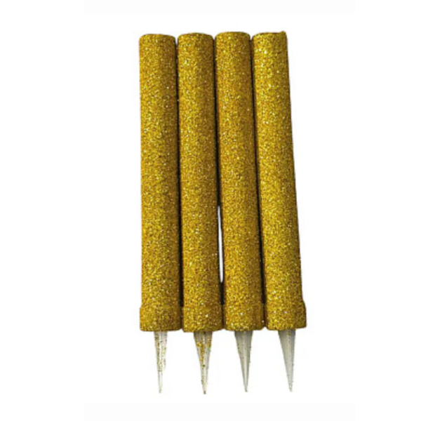 bengala gibre oro Vela Bengala Gibre Oro Tucky x1 unidad con acabado glitter dorado para decorar tortas de cumpleaños y celebraciones especiales