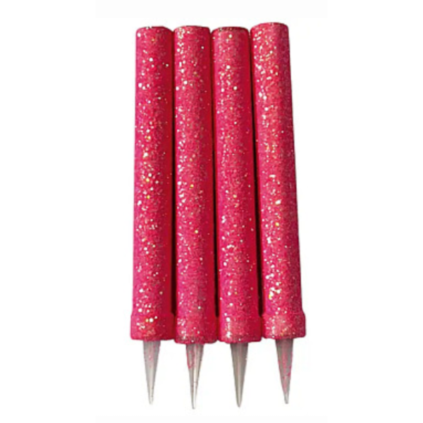 bengala gibre rosa fluo Vela Bengala Gibre Rosa Fluo Tucky x1 unidad con acabado glitter rosa fluorescente para decorar tortas de cumpleaños y celebraciones especiales