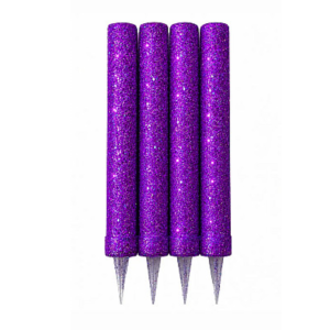 Vela Bengala Gibre Violeta Tucky x1 unidad con acabado glitter violeta para decorar tortas de cumpleaños y celebraciones especiales