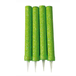 Vela Bengala Gibre Verde Fluo Tucky x1 unidad con acabado glitter verde fluorescente para decorar tortas de cumpleaños y celebraciones especiales