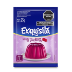 Gelatina Frambuesa Exquisita 25 g rinde hasta 8 porciones de postre sabor frambuesa fácil de preparar.