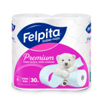 Papel higiénico Felpita Premium doble hoja pack 4 rollos de 30 metros