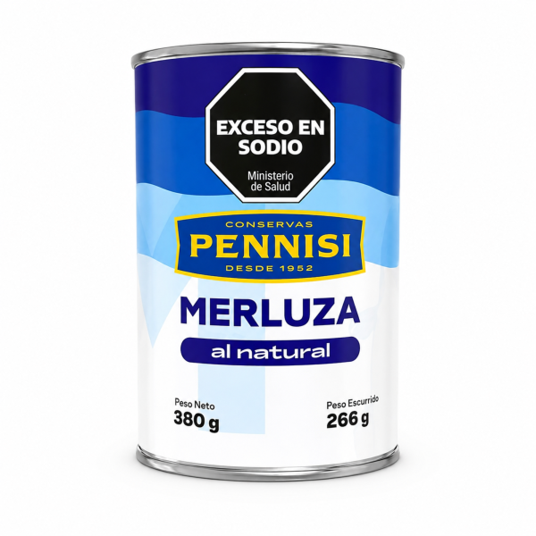 Pennisi Merluza al Natural 380 gr conserva de pescado lista para consumir ideal para ensaladas tartas empanadas y comidas caseras