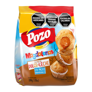 Magdalenas de vainilla Pozo rellenas con dulce de leche 200g
