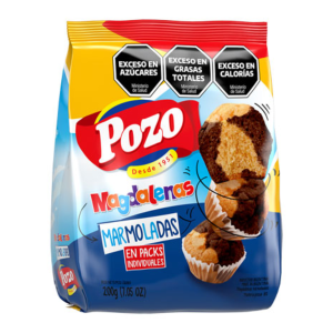 Magdalenas marmoladas Pozo 200g en packs individuales