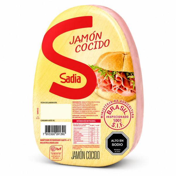 Jamón Cocido Sadia feteado por kg fiambre de cerdo refrigerado ideal para sándwiches tostados picadas y recetas diarias