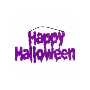 Adorno Happy Halloween violeta colgante para decoración
