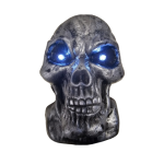 Calavera gigante plateada con luz en los ojos para Halloween