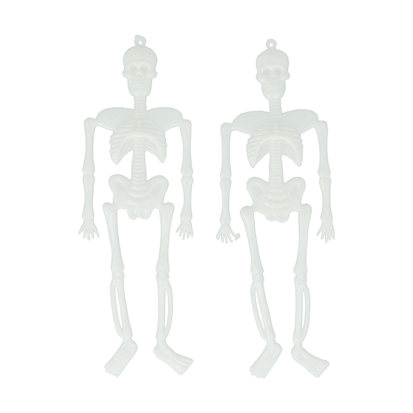 Esqueletos blancos Stasio x2 para colgar en decoración de Halloween