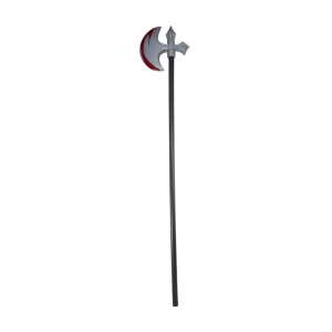 Hacha chica con sangre Stasio de hoja gris y mango negro para Halloween