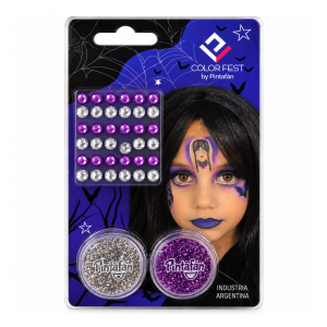 Kit de maquillaje Merlina COLORFEST con glitter y strass