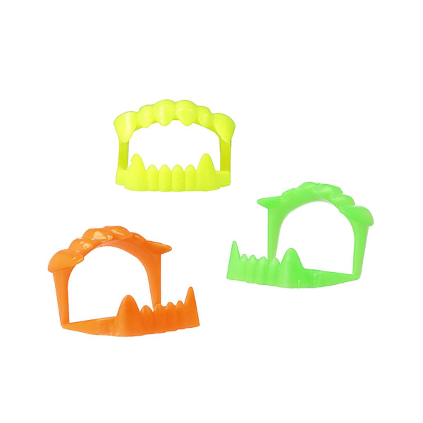 dientes color x12 Dientes de Drácula multicolor flúo Stasio pack x12 para Halloween