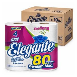 Papel higiénico Elegante Premium-Max 80m x4 caja x10 paquetes