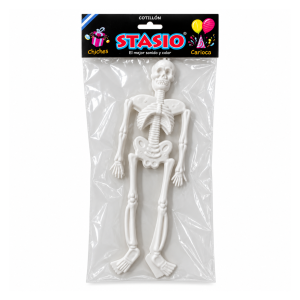 Esqueletos blancos Stasio x2 para colgar en decoración de Halloween
