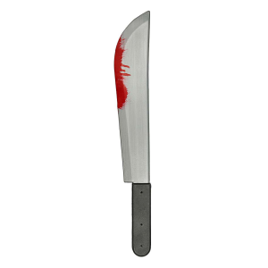 Machete con sangre Stasio de plástico de 46 cm para Halloween