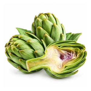 Alcauciles frescos enteros con hojas verdes, disponibles por 500 g y 1 kg en Casa Segal
