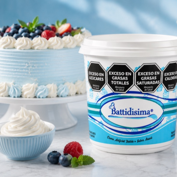 Ledevit Battidisima Ananá 700 cc, pote de crema artificial batida sabor ananá para reposterí