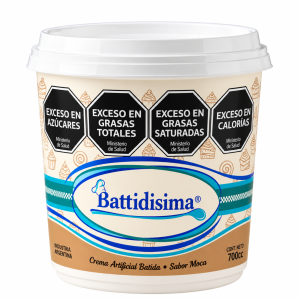 Ledevit Battidisima Moca 700 cc, pote de crema artificial batida sabor moca para repostería