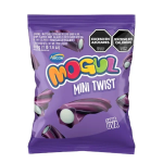 Mogul Mini Twist Uva 500 g, paquete de gomitas sabor uva de Arcor.