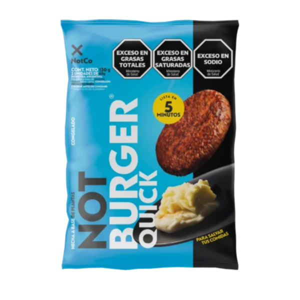NotBurger Quick 130 g NotCo con 2 medallones de 65 g
